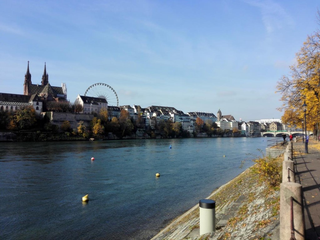 Das Basler-Münster vom anderen Rheinufer aus gesehen