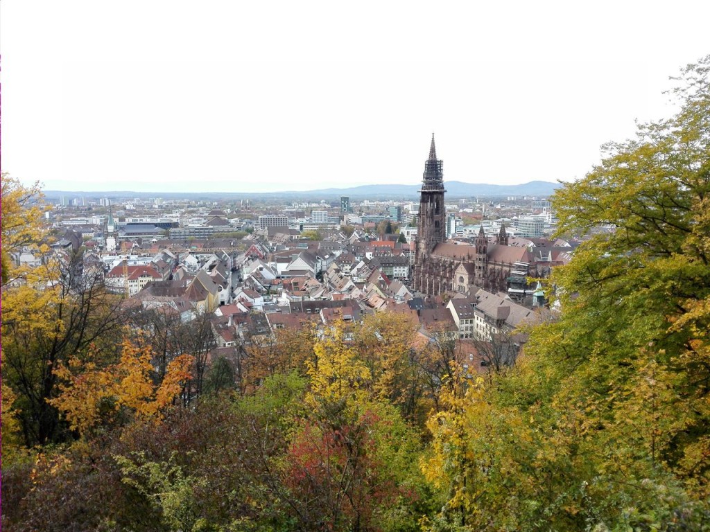 Blick vom Schlossberg auf die Altstadt mit dem Freiburger Münster