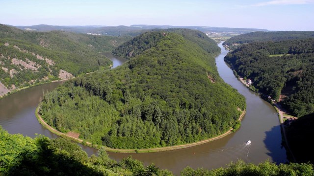 180 Meter über der Saarschleife liegt der Aussichtspunkt Cloef