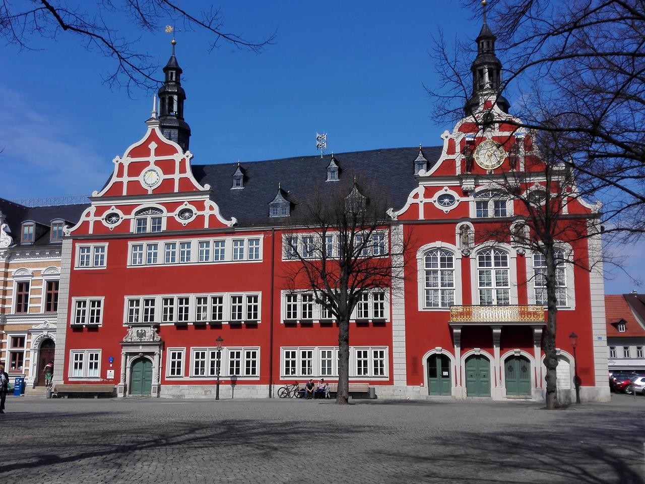 Das Rathaus von Arnstadt am Marktplatz