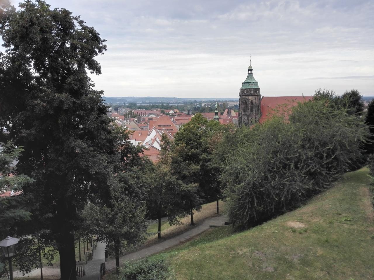 Blick vom Schlossberg hinunter auf die Altstadt von Pirna