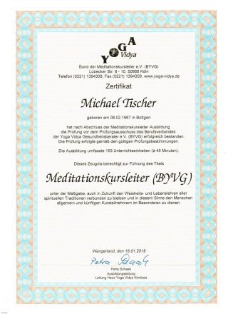 Meditationskursleiter-Ausbildung abgeschlossen